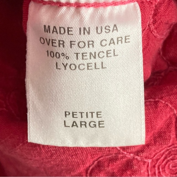 Vintage Democracy Quilted Embroidered Kimono Jacket-Red-Women’s L Petite-Tencel - Picture 4 of 8